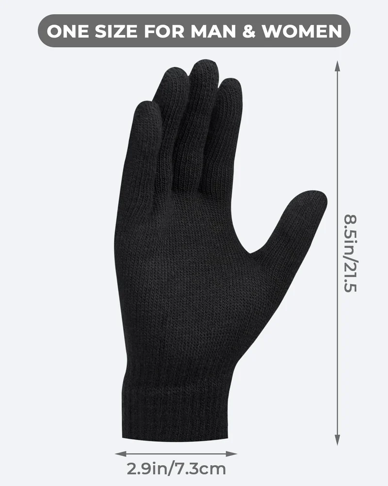 Stretch knit gloves, Black, view 2
