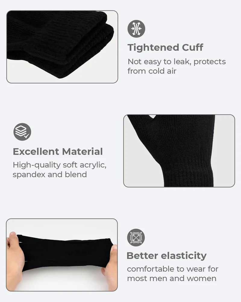 Stretch knit gloves, Black, view 3