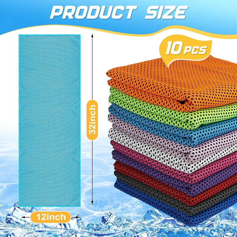 Microfiber cooling towels, 10-pack · Multicolor, view 2